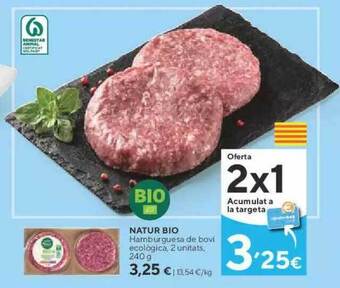 Caprabo Natur bio hamburguesa de bovi ecològica oferta