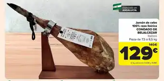 Carrefour Jamón de cebo 100% raza ibérica condado de belalcázar ibérico oferta