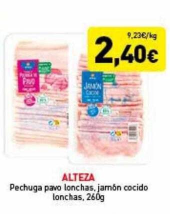Hiperber Alteza pechuga pavo lonchas jamón cocido lonchas oferta