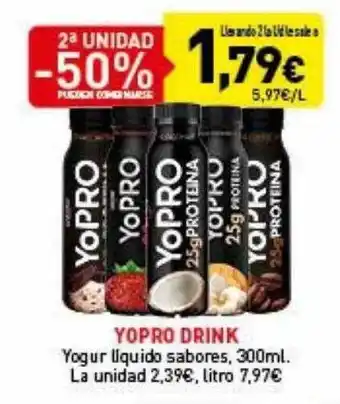 Hiperber 2a unidad -50% yopro drink yogur liquido sabores oferta
