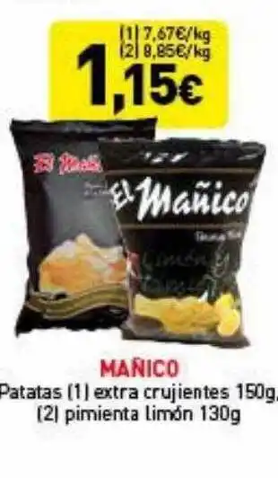 Hiperber Mañico patatas extra crujientes pimienta limón oferta