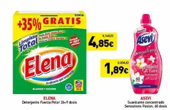 Hiperber Elena detergente fuerza polar asevi suavizante concentrado sensations pasion oferta