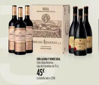 Hipercor Viña albina y monte real tinto rioja reserva oferta