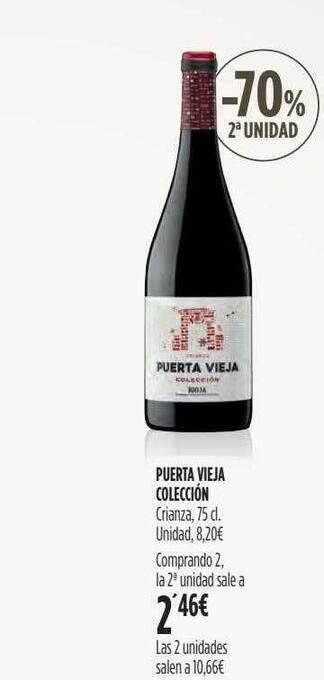 Hipercor -70% 2a unidad puerta vieja colección crianza oferta