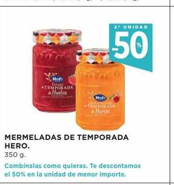 Hipercor 2a unidad -50% mermeladas de temporada hero oferta