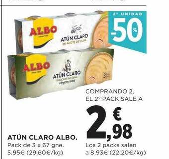Hipercor 2a unidad -50% atún claro albo oferta