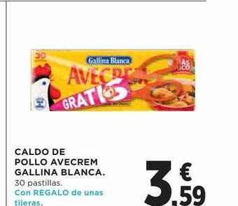 Hipercor Caldo de pollo avecrem gallina blanca oferta