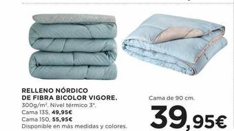 Hipercor Relleno nórdico de fibra bicolor vigore oferta