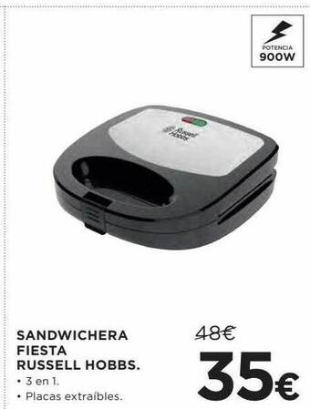 Hipercor Sandwichera fiesta russell hobbs oferta