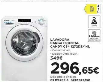 Hipercor Lavadora carga frontal candy cs4 1272de 1-s oferta