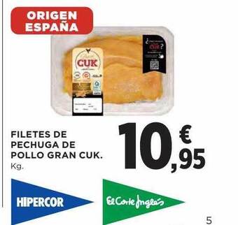 Hipercor Filetes de pechuga de pollo gran cuk oferta