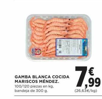 Hipercor Gamba blanca cocida mariscos méndez oferta