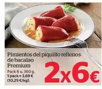 La Sirena Pimientos del piquillo rellenos de bacalao premium pack 6 oferta