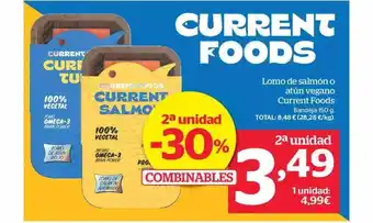 La Sirena Lomo de salmón o atún vegano current foods bandeja oferta