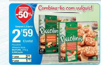 SPAR Fragadis Segona unitat -50% piccolinis diferents tipus buitoni oferta