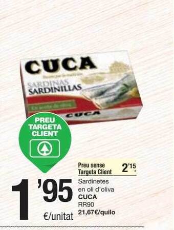 SPAR Fragadis Sardinetes en oli d'oliva cuca rr90 oferta