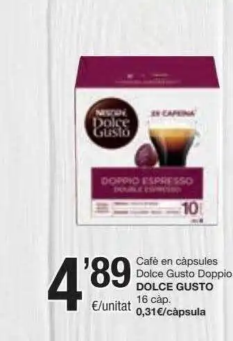 SPAR Fragadis Cafè en càpsules dolce gusto doppio dolce gusto oferta