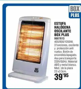 Optimus Estufa halógena oscilante box plus oferta