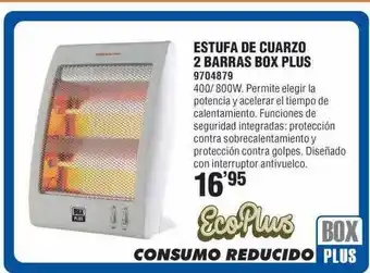 Optimus Estufa de cuarzo 2 barras box plus oferta