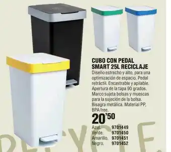 Optimus Cubo con pedal smart 25l reciclaje oferta