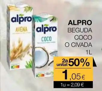 Plusfresc Alpro beguda coco o civada oferta