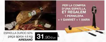 Plusfresc Espatlla duroc 50% peça aprox 4.6 kg airesano oferta