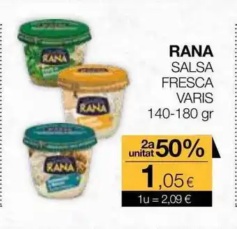 Plusfresc 2a unidad -50% rana salsa fresca varis 140-180 gr oferta