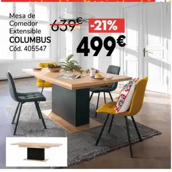 Conforama Mesa de comedor extensible columbus oferta