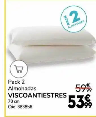 Conforama Pack 2 almohadas viscoantiestres 70 cm oferta