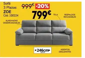 Conforama Sofá 3 plazas zoe oferta