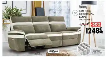 Conforama Sofá relax eléctrico xxl love oferta