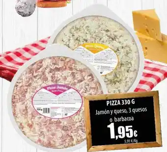 SPAR Lanzarote Pizza 330g jamón y queso 3 quesos o barbacoa oferta