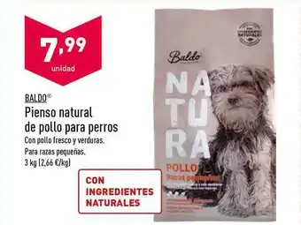 ALDI Baldo Pienso natural para perros 3kg oferta