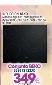 Master Cadena Inducción beko mandos digitales. zona gigante de #21/24cm. zona de ø18cm. zona de @14cm. conjunto beko bbse12122xd 349€ 0 oferta