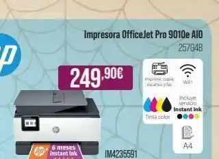 MR Micro 6 meses hp instant ink 249.90€ impresora officejet pro 9010e aio 25764b im4235591 imprime, copia ayfax tinta color wf oferta