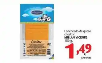 Alimerka Millán Vicente Loncheado de queso cheddar 150g oferta