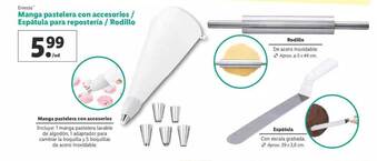 Lidl Ernesto Manga pastelera con accesorios ∕ Espátula para repostería ∕ rodillo oferta
