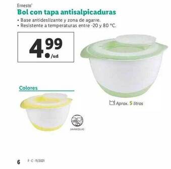 Lidl Ernesto Bol con tapa antisalpicaduras oferta