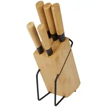 Action Juego de cuchillos de bambú con bloque absolu chic oferta