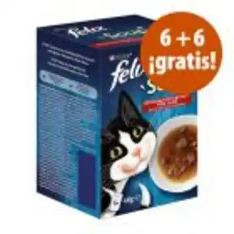 Zooplus Felix soup 12 x 48 g snacks para gatos en oferta: 6 + 6 ¡gratis! oferta