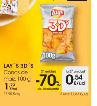 Eroski Lay's 3D's Conas de Maiz 100g oferta