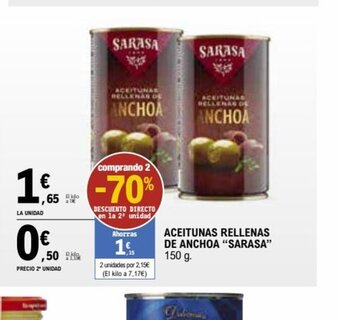 E.Leclerc Aceitunas Rellenas de Anchoa Sarasa oferta