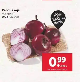 Lidl Cebolla roja 500g oferta
