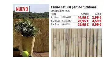 Bauhaus Cañizo natural partido 'Splitcane' Rollo 1 x 5m oferta