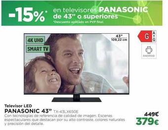 El Corte Inglés Televisor led panasonic 43 oferta