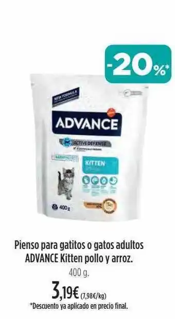 El Corte Inglés Pienso para gatitos o gato adultos advance kitten pollo y arroz oferta