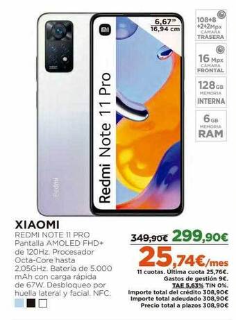 El Corte Inglés Xiaomi redmi note 11 pro oferta