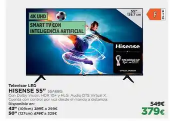 El Corte Inglés Televisor led hisense 55 oferta