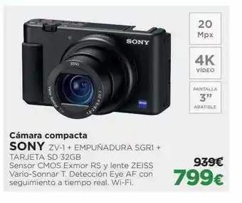 El Corte Inglés Cámara compacta sony oferta
