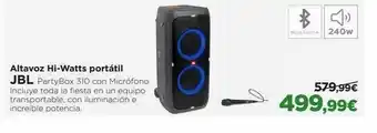 El Corte Inglés Altavoz hi-watts portátil jbl oferta